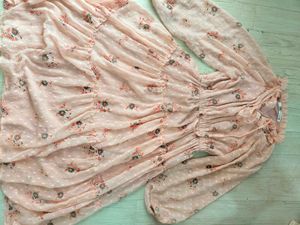 Pink Floral Ruffle Dress