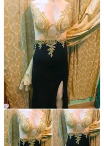 Elegant Black &amp; Gold Gown