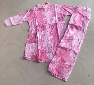 Pink Floral Pajama Set