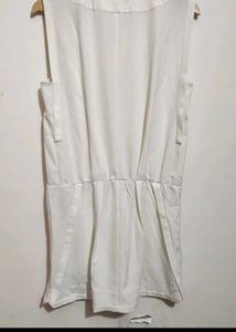 Off White Cut Sleeves Dress For 36 Bust