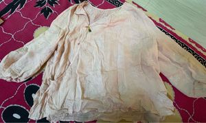 Peach Embroidered Kurta