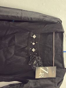 Chic Black Embellished Square Neck Top
