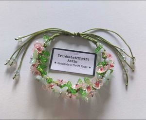Floral Beaded Cord Bracelet