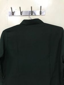 Dark Green Collared Button-Up Shirt