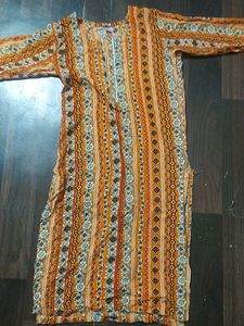 Orange Ethnic Printed Kurta