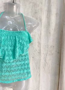 Aqua Lace Bikini Top
