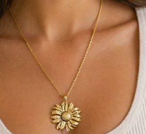 Anti Tarnish Sunflower Pendant with chain