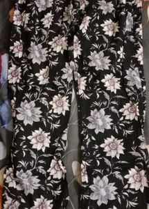 Black Floral Print Palazzo Pants