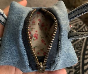 Denim Pouch with Zipper