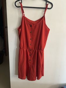Terracotta Button-Down Jumpsuit