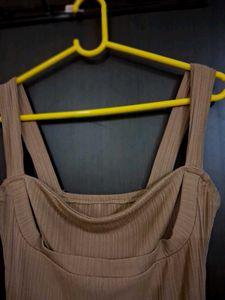 Tan Bodycon Midi Dress