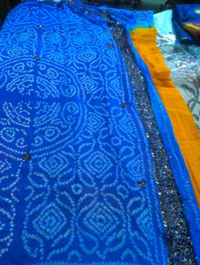 Bandhani Saree  brand new attach blouse piece
