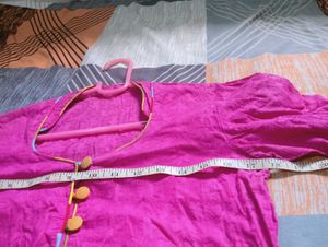 Vibrant Pink Kurta Set with Yellow Palazzo