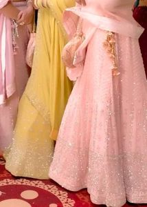 Pink Lehenga set heavy flair