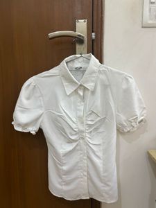 coquette Elegant White Ruched top