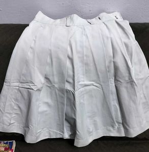 Pleated White Skirt