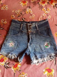 Denim Shorts with Patches