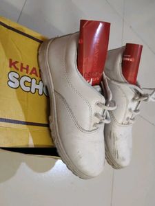 Kids White School Shoes