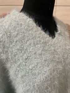Oversized Cozy Light Blue Fluffy Sweater