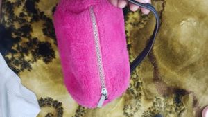 forever 21 Fuzzy Pink Clutch Bag
