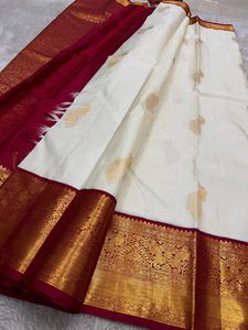 Banarasi Soft silk sarees White Red Festive