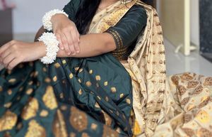 Pure Banarasi silk South Indian 3 piece set