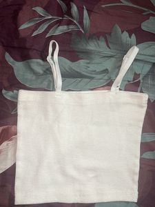 Ribbed White Camisole Tank Top