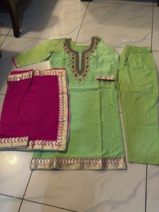 Embellished Lime Green Kurta