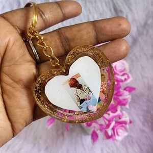 Heart shaker Resin Keychain - Unique &amp; Handmade