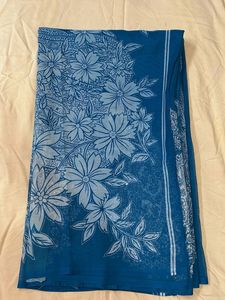 Elegant Blue Floral Saree