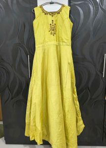 Beautiful Yellow Anarkali Gown