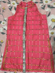 Pink Sharara Suit Set For Girl 6-8 Yrs