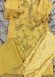Yellow Embroidered Suit