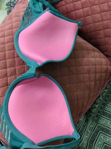 Teal Padded Bra with Strappy Detail