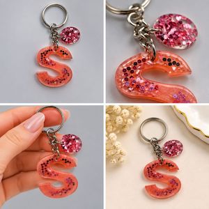 Glittery "S" Letter Keychain
