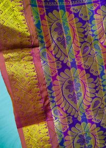 Multi Colour Kanjeevaram Silk Saree
