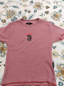 Pink Dragon Graphic Baby Tee