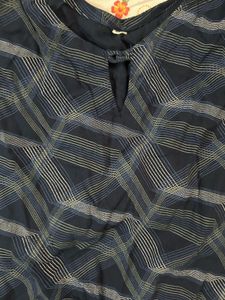 Blue Plaid Cotton Kurta