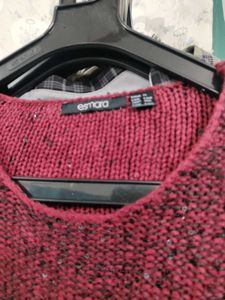 Burgundy Sequin Detail Sweater