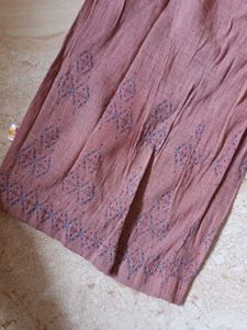 Purple Embroidered Kurta with Palazzo Pants