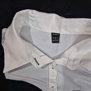 Chic crop Black &amp; White shirt Top formal corset