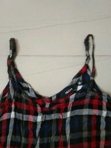 Red Plaid Spaghetti Strap dress