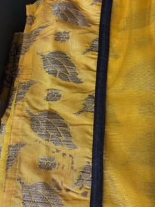 Vibrant Yellow Floral Print Saree