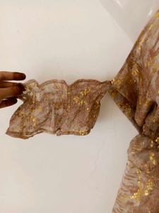Stunning Gold Print Cold Shoulder romper