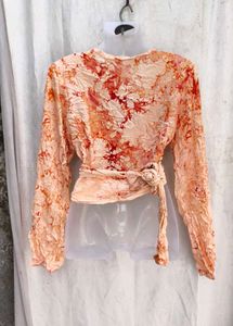 Flowy Wrap Top with Tie Waist