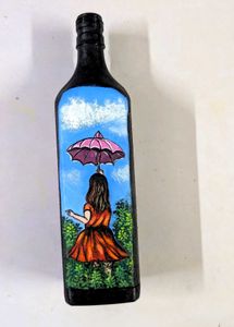 Hand Painted Decorative Bottle