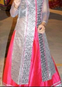 Elegant Grey &amp; Pink Ethnic Kurta