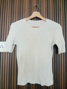 Beige Knit T-Shirt