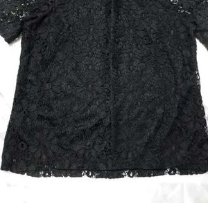 Black Lace Floral Blouse