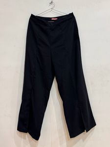 Pantaloons Black Pants With Open Slit